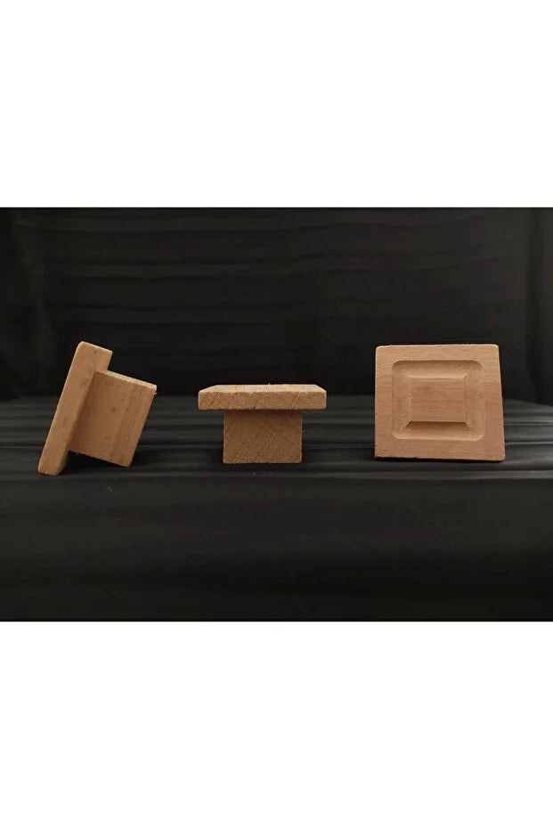 Ahşap Kulp Desenli Kare Lüks Country Dekoratif  Mutfak Mobilya Dolap Çekmece Kulbu