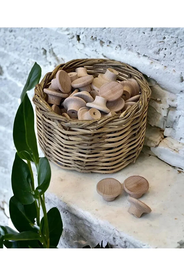 Ahşap Küre Kulp Country Dekoratif Mutfak Mobilya Dolap Çekmece Kulbu